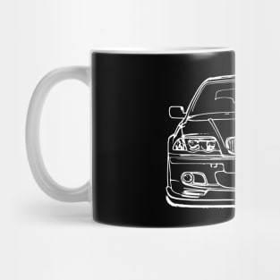 White E46 Car Sketch Art Mug